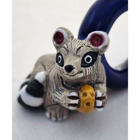 NAPKIN RINGS-LEPS Peru Terracotta-Snail, Pig, Parrot, Raccoon-Set of 4 - Picture 4 of 12